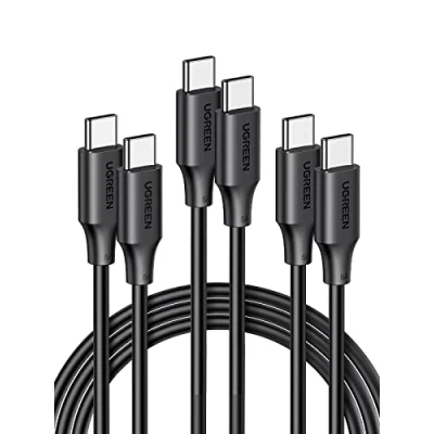 Afbeelding van UGREEN USB C naar oplaadkabel 100W 3 stuks 5A/20V PD 3.0 PPS Pack compatibel met iPhone 15, M2 MacBook Pro/Air, iPad Pro 12.9 Galaxy S24 Ultra Pixel 7 Steam Deck enz. (2m)