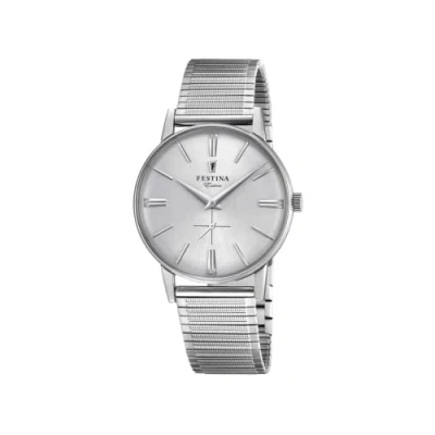 Afbeelding van Festina Herenhorloge F20250/1 Outlet behuizing van roestvrij staal 316L, zilverkleurig, Armband Foema gorro graduación, Eén maat,