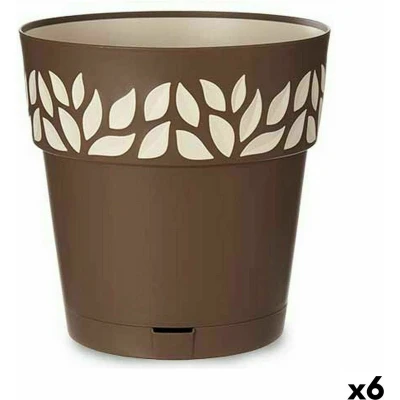 Afbeelding van Zelfwaterende bloempot Stefanplast Cloe Bruin Plastic 29 x cm (6 Stuks)