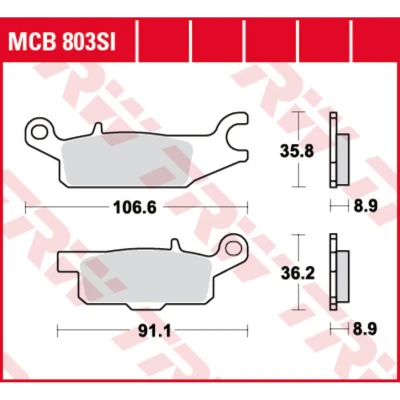 Afbeelding van Remblokkenset, schijfrem TRW MCB803SI
