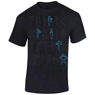 Afbeelding van Viking T Shirt heren wotan &amp; Odin Runen Mannen Vikingkleding, runen, XXL