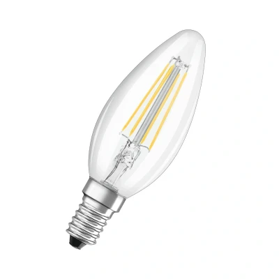 Afbeelding van OSRAM Dimmbare LED Lampen, klassische Kolbenform, 60 Watts Ersatz, E14, B shape, 2700 Kelvin, Warm weiß, Klares Glas, single Pack