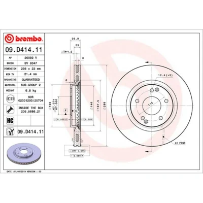 Afbeelding van Brembo Remschijven 09.D414.11