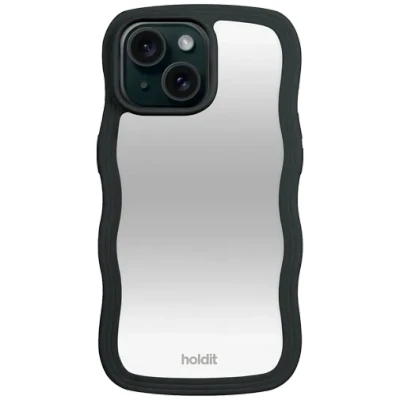 Afbeelding van Apple iPhone 14 Spiegel Hoesje Gerecycled kunststof Holdit Hardcase/Backcover Mirror case Zwart