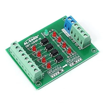 Afbeelding van 4 Kanaals Optocoupler Isolator, PLC PNP Signaal Converter Module 12 V naar 3.3 Board