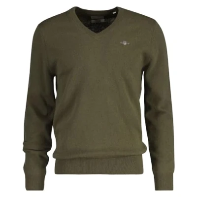 Afbeelding van GANT Extra fijne lamswol met V hals, Juniper Green., XXL
