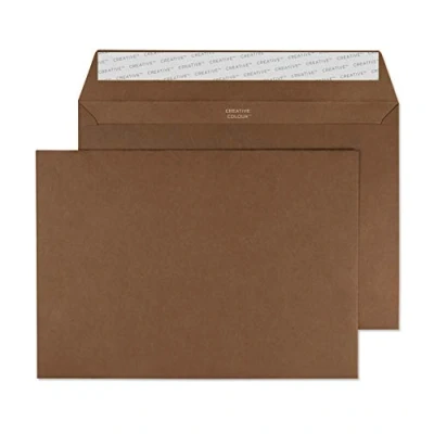 Afbeelding van Blake Creative Colour C5 162 x 229 mm 120 g/m² Peel &amp; Seal Portemonnee Enveloppen (45323) Melkchocolade Verpakking van 25