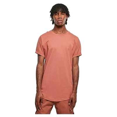 Afbeelding van Urban Classics LONG Shaped Turnup Tshirt basic, Heren, Maat: 5XL, Terracotta