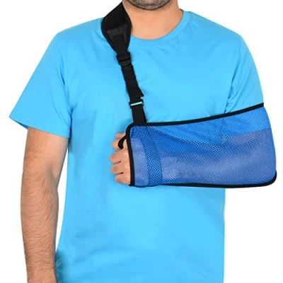 Afbeelding van supregear Armsling van mesh, verstelbaar, licht, comfortabel, immobilisatievergrendeling, ademend, voor rechterschouder, links, stabilisator, ondersteuning beschadigde armen, ellebogen, pols