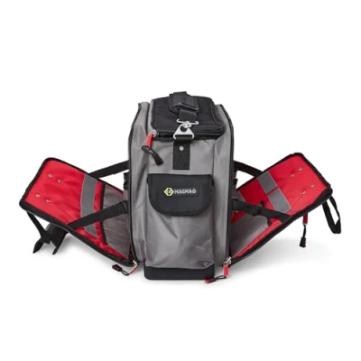 Afbeelding van C.K Magma MA2639 Techniker tas Max, 500 x 260 380 mm, zwart, grijs, duurzame polyesterconstructie, waterdicht en onbreekbaar, breed middenvak, diepe zakken, uitklapbare vakken