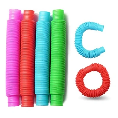 Afbeelding van Milaloko Set van 6 pop tubes sensorisch speelgoed, meerkleurige stretchbuis, speelgoed voor kinderen, verlichting stress en angst