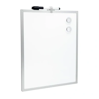 Afbeelding van Raylu Paper® Klein magnetisch whiteboard met aluminium frame voor thuis en op kantoor, inclusief zwarte marker gum, magneet pads wandmontage (35 x 28 cm)