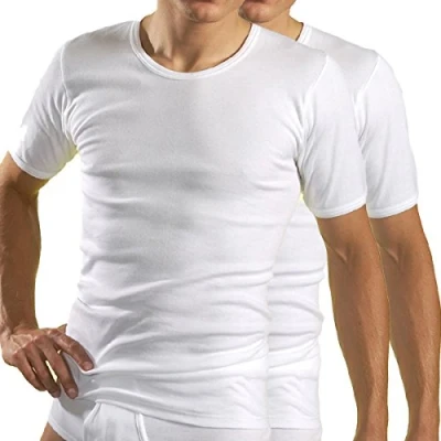 Afbeelding van HERMKO 3840 2 pack herenshirt met korte mouwen (meer kleuren), 100% biologisch katoen, zwart, M