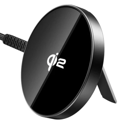 Afbeelding van ESR Qi2 15 W draadloze standaard oplader, compatibel met MagSafe/iPhone 16/16 Plus/16 Pro/16 Pro Max en iPhone 15/14/13/12 serie/magnetische hoes, 1,5 m USB C snellaadkabel, zwart