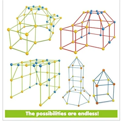 Afbeelding van TLHWIN Kinderfort, bouwpakketten, educatief speelgoed, kastelen, bouwen, tunnel, tent, rakettoren, speelgoedsets, binnen en buiten, doe het zelf bouwspeelgoed,