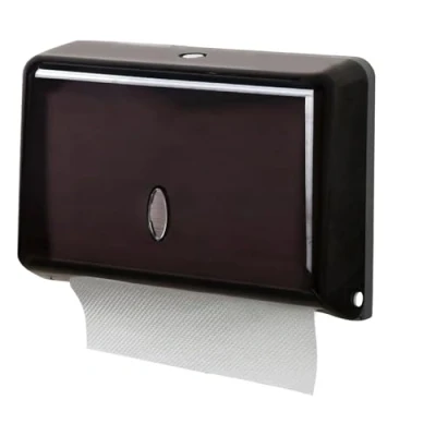 Afbeelding van NICEME papieren handdoekdispenser, handdoekdispenser zonder boren, wandgemonteerde tissue boxdispenser voor multifold handdoeken wc papier opslag afsluitbaar tot 200 vellen zwart