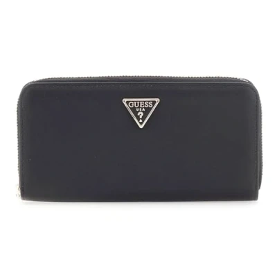 Afbeelding van GUESS Portemonnee Talent SLG Large Zip Around Wallet Black Zwart