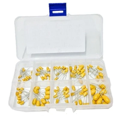 Afbeelding van DollaTek 10 waarden 16V 1uF 100uF tantaal condensator gesorteerde kit met kunststof doos 100 stuks