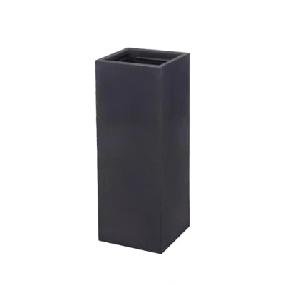 Afbeelding van Spetebo XXL kunststof plantenbak, antraciet, 80 cm, sierpot, vierkant, bloembak, plantenzuil