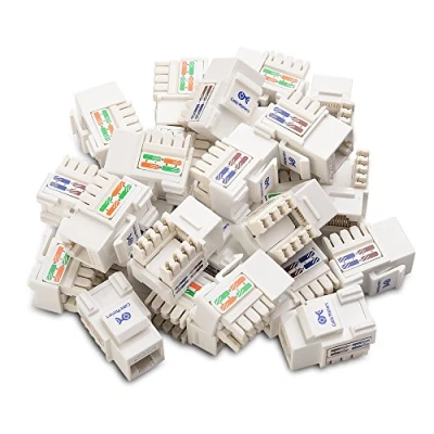 Afbeelding van Cable Matters [UL vermeld] 25 pack Cat6 RJ45 Keystone Jack (Cat 6/Cat6 Jack) in wit met punch down standaard stuks