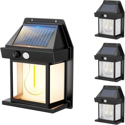 Afbeelding van Set van 4 wandlampen op zonne energie, led, warmwit, x SUNFLARE lampen, H17 cm