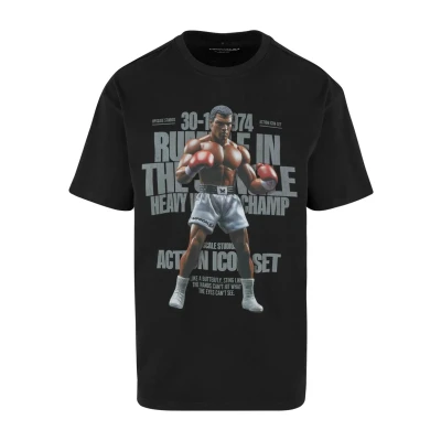 Afbeelding van Upscale by Mister TEE Rumble Heavy Tshirt print, Heren, Maat: Large, Black