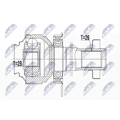 Afbeelding van Homokineet reparatie set, aandrijfas NTY NPW VW 051
