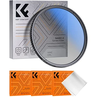 Afbeelding van K&amp;F Concept Nano K Circulair CPL Optisch Glas Polarisatiefilter met 18 laag Coating voor 77mm Lenzen + 3 Reinigingsdoekjes