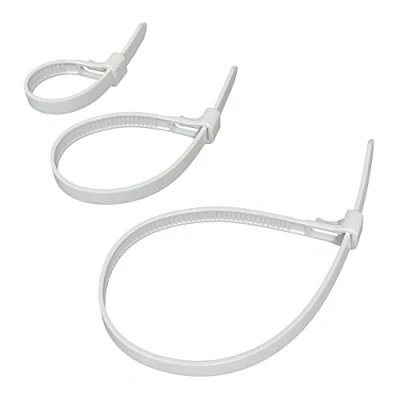 Afbeelding van KabelDirekt Herbruikbare kabelbinders, 3 pack met hoge treksterkte (los te maken en opnieuw gebruiken voor duurzaam gebruik, zwart) 3x40 stuks, 150, 200mm x 7,4mmm, wit
