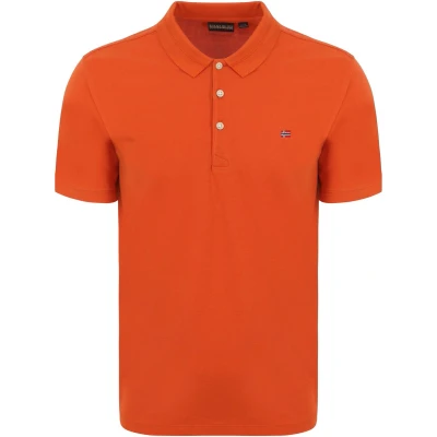Afbeelding van Napapijri Ealis Poloshirt, Heren, Maat: Medium, Orange burnt