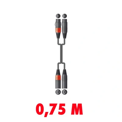 Afbeelding van Chord XFXM0075 Professionele XLRF XLRM kabel 0.75 meter