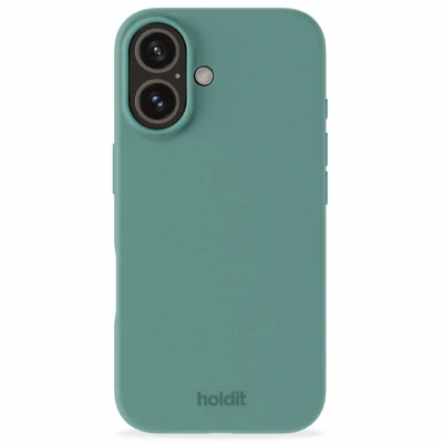 Afbeelding van Apple iPhone 16 Hoesje Siliconen en TPU (zacht) Holdit Hardcase/Backcover Groen Telefoonhoesje
