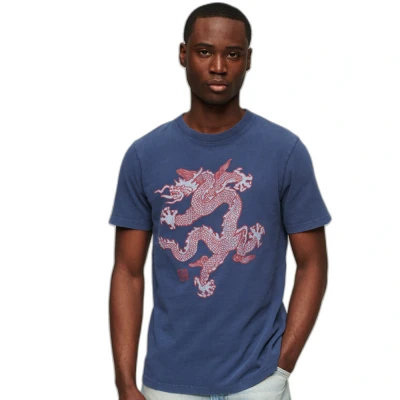 Afbeelding van Superdry ETD Tshirt print, Heren, Maat: XXL, Richest navy