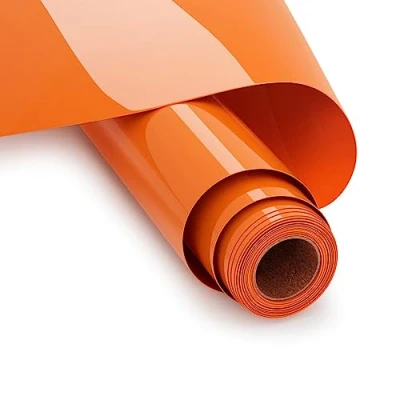 Afbeelding van UIOK Plotterfolie textiel, oranje, 30,5 x 365,7 cm, flexibele folie, plotter, flexfolie, strijkfolie, warmteoverdracht vinyl voor doe het zelf T shirt, transferfolie, flexfolie Cricut &amp; Silhouette