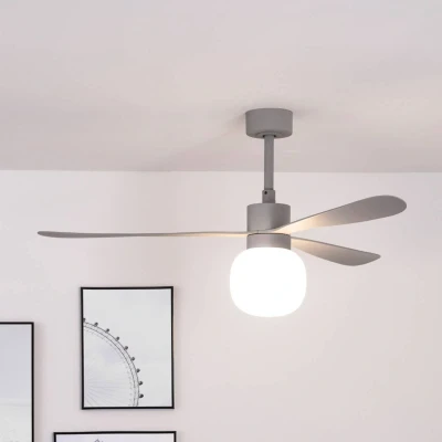 Afbeelding van FARO BARCELONA Plafondventilator Amelia Ball LED lamp grijs