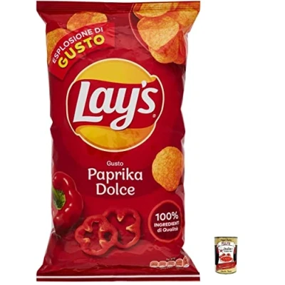 Afbeelding van 3 x Lay&#039;s paprika Dolce zoete chips patatine aardappelchips gezouten 133 g + Italiaanse gourmet Polpa 400