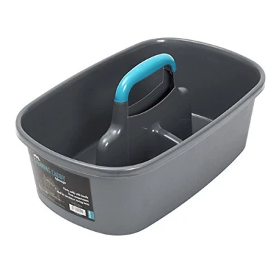 Afbeelding van JVL 20 410A Car and Bike Care Cleaning Range Storage Caddy met handvat, groenblauw en grijs, 19 x 40 26 cm