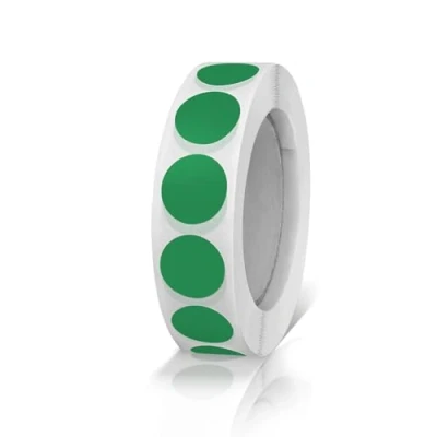 Afbeelding van Ronde Stickers 13mm Groen Zelfklevende Rol Kleine Stippen Labels Kleurcodering Cirkels Weerbestendig 1000 Stuks