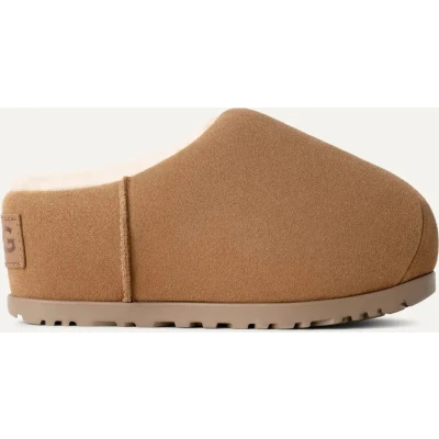 Afbeelding van UGG dames Pumped clog van suède in de kleur Camel, maat: 39