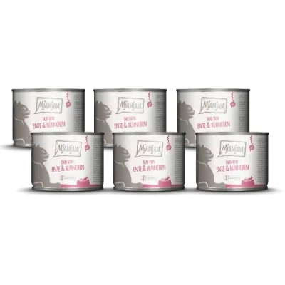 Afbeelding van MjAMjAM Premium natvoer voor katten DUO van malse eend &amp; sappige kip op wortel, pak 6 (6 x 200 g), graanvrij met extra vlees