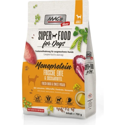 Afbeelding van MAC&#039;s Superfood Hondenvoer Droogvoer Hondenbrokken Mono Eend 750g