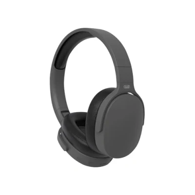 Afbeelding van Trevi DJ 12E45 BT hoofdtelefoon, hifi, bluetooth met MP3 speler van Micro SD kaart, AUX IN, directe knop voor telefoongesprekken, ingebouwde microfoon, oplaadbare batterij type C, zwart