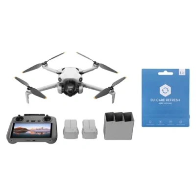 Afbeelding van DJI Mini 4 Pro Fly More Combo met RC 2 (scherm afstandsbediening) + Care Refresh 1 Year Plan, opvouwbare minidrone 4K camera, minder dan 249 g, 34 min vliegtijd, extra batterijen, C0