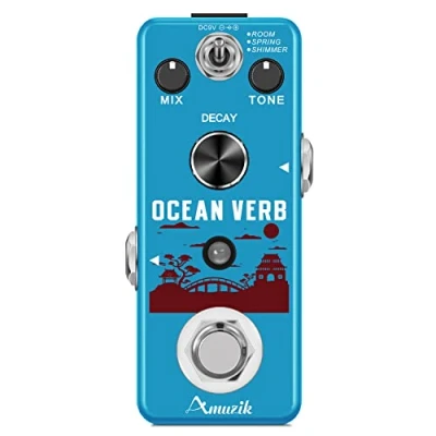 Afbeelding van Amuzik reverb Elektrische gitaarpedaal voor 3 modi met True Bypass