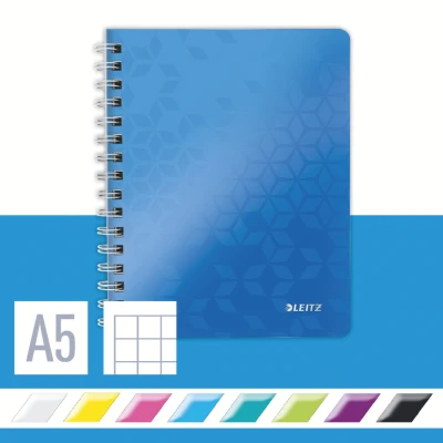 Afbeelding van Leitz WOW schrift ft A5, geruit 5 mm, blauw notitieboek