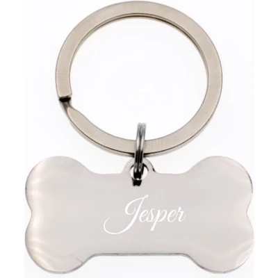 Afbeelding van Sleutelhanger Hondenbot Met Naam Gravering Jesper