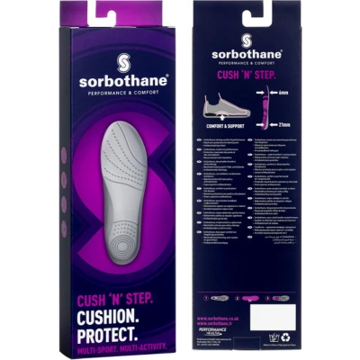 Afbeelding van Sorbothane Cush N Step Insoles (Donkergrijs) Maat 43