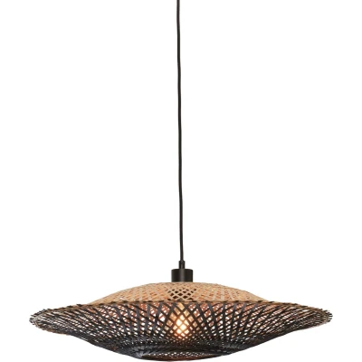 Afbeelding van Good&amp;Mojo Hanglamp Kalimantan Bamboe Medium Zwart Naturel 60x60x15cm