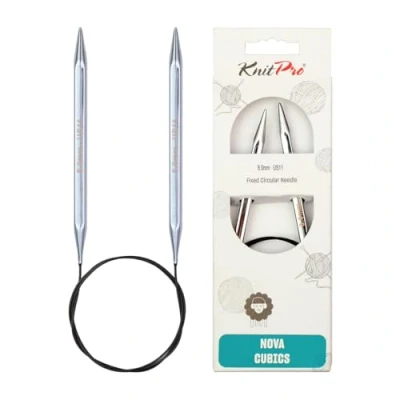 Afbeelding van KnitPro KP12164 40 cm x 8 mm Nova Cubics Vaste Cirkelnaalden, Glanzend Messing