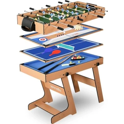 Afbeelding van SereneLife Multi Game Table, 48&quot; Sports Arcade Games with Accessories, Ping Pong, Hockey, Pool Billiards, Soccer Foosball All in One, for Indoor Outdoor, Family, Kids and Adults